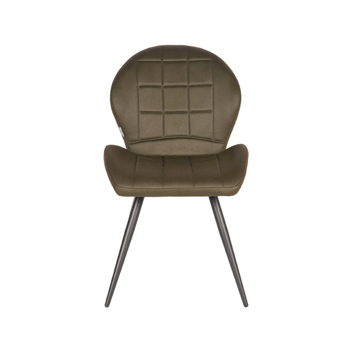 Label51 Eetkamerstoel Sil - Army green - Microfiber-Eetkamerstoelen-LABEL51
