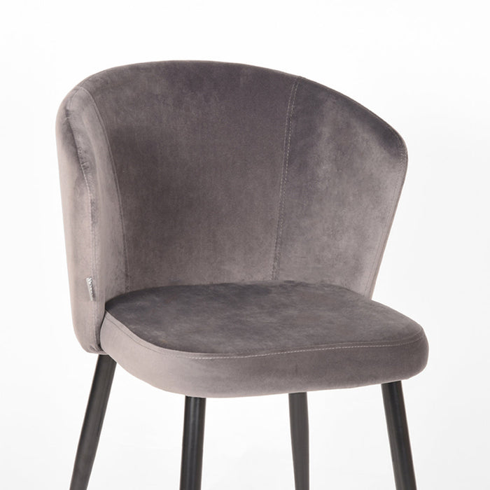 Label51 Eetkamerstoel Wave - Grijs - Fluweel-Eetkamerstoelen-LABEL51