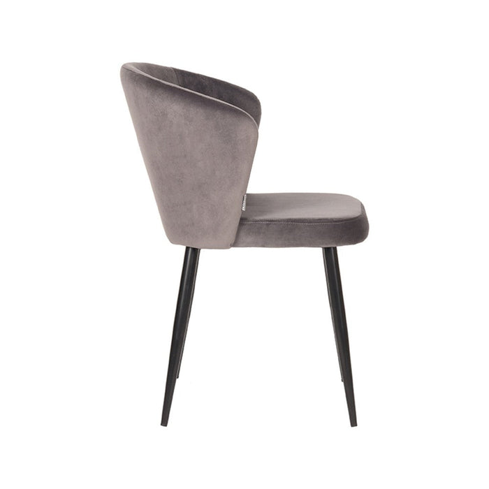 Label51 Eetkamerstoel Wave - Grijs - Fluweel-Eetkamerstoelen-LABEL51