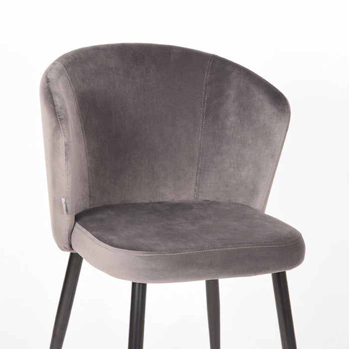 Label51 Eetkamerstoel Wave - Grijs - Fluweel-Eetkamerstoelen-LABEL51