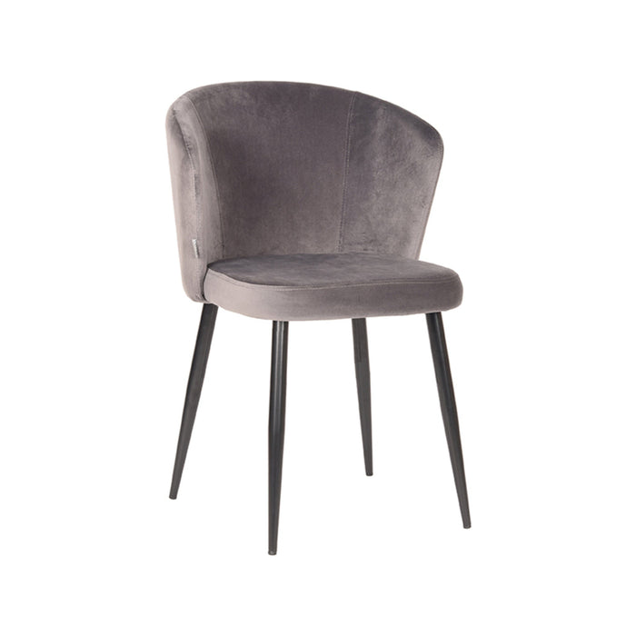 Label51 Eetkamerstoel Wave - Grijs - Fluweel-Eetkamerstoelen-LABEL51