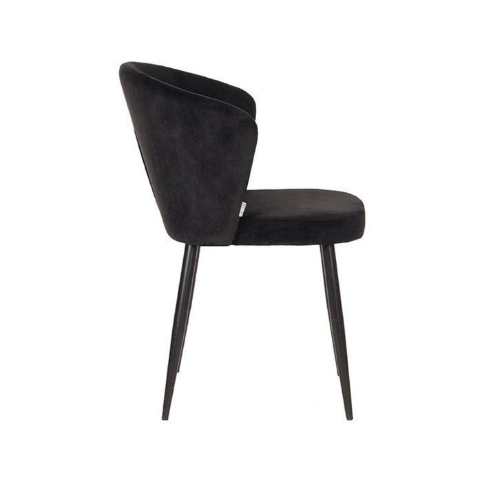 Label51 Eetkamerstoel Wave - Zwart - Fluweel-Eetkamerstoelen-LABEL51