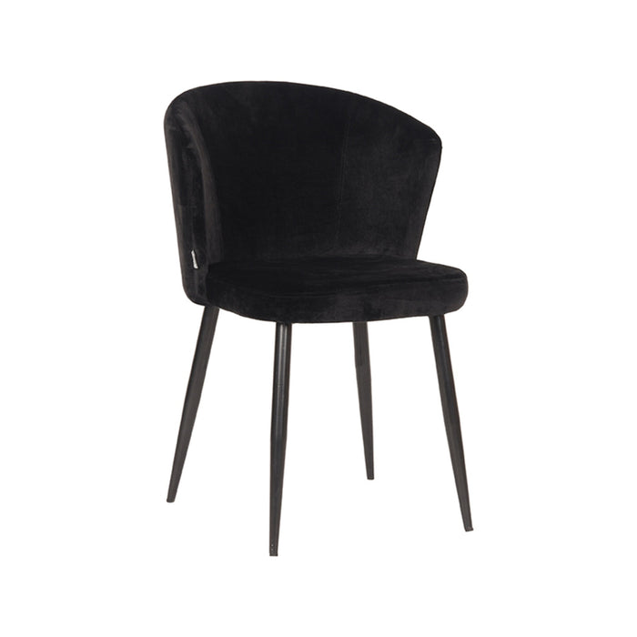 Label51 Eetkamerstoel Wave - Zwart - Fluweel-Eetkamerstoelen-LABEL51