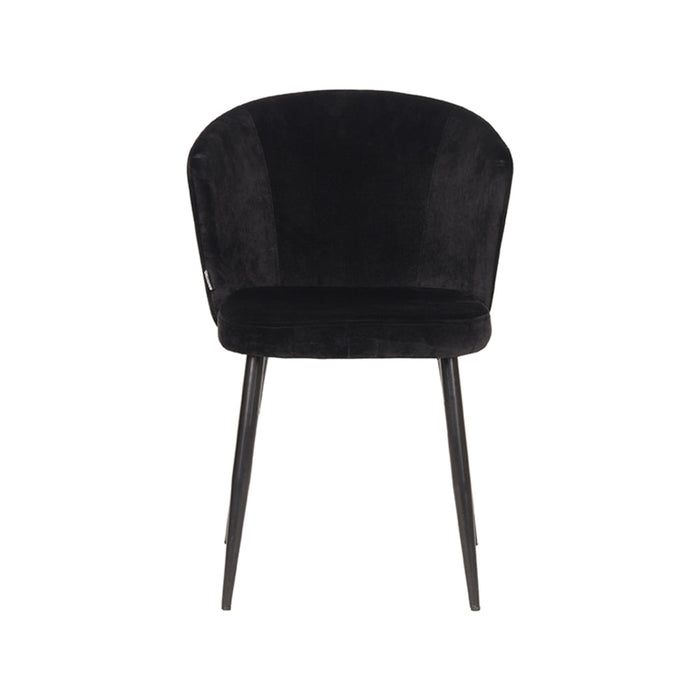 Label51 Eetkamerstoel Wave - Zwart - Fluweel-Eetkamerstoelen-LABEL51
