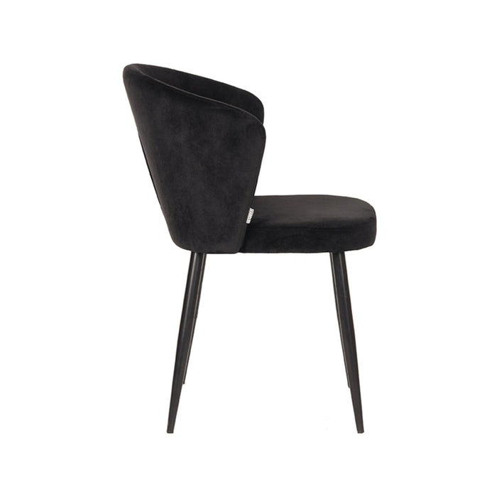 Label51 Eetkamerstoel Wave - Zwart - Fluweel-Eetkamerstoelen-LABEL51