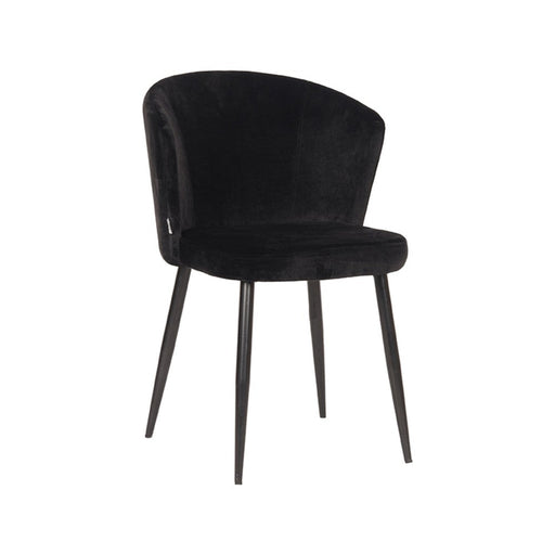 Label51 Eetkamerstoel Wave - Zwart - Fluweel-Eetkamerstoelen-LABEL51