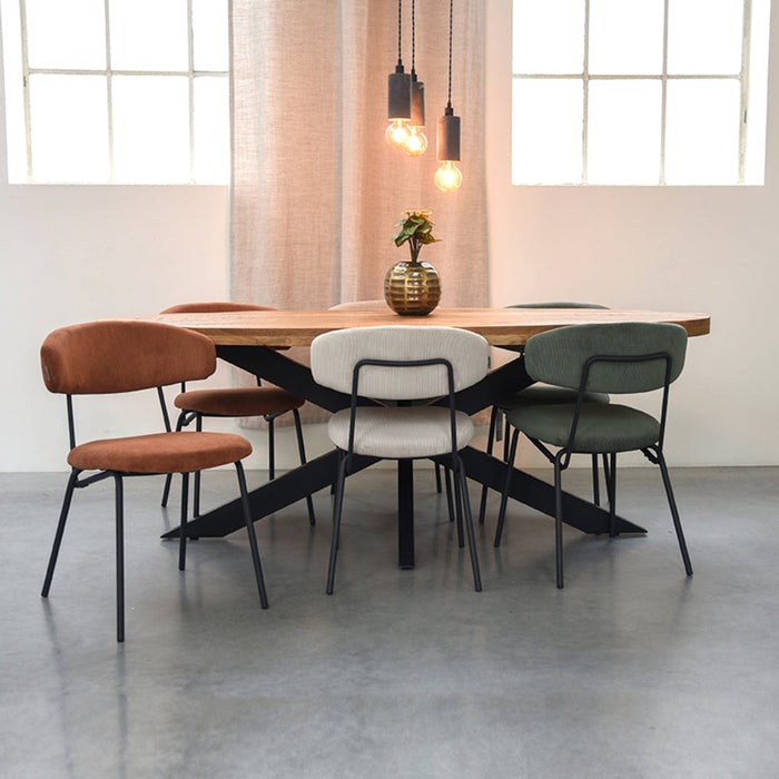 Label51 Eetkamerstoel Zack - Rust - Ribcord-Eetkamerstoelen-LABEL51