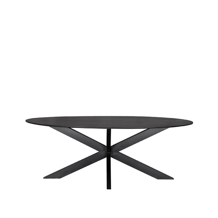 Label51 Eetkamertafel Zion - Zwart - Mangohout - Ovaal - 210x100 cm-Eettafels-LABEL51