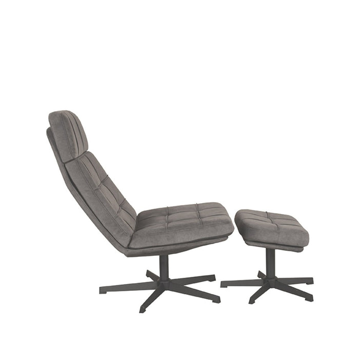 Label51 Fauteuil Alvar - Antraciet - Cosmo - Incl. Hocker-Fauteuils-LABEL51