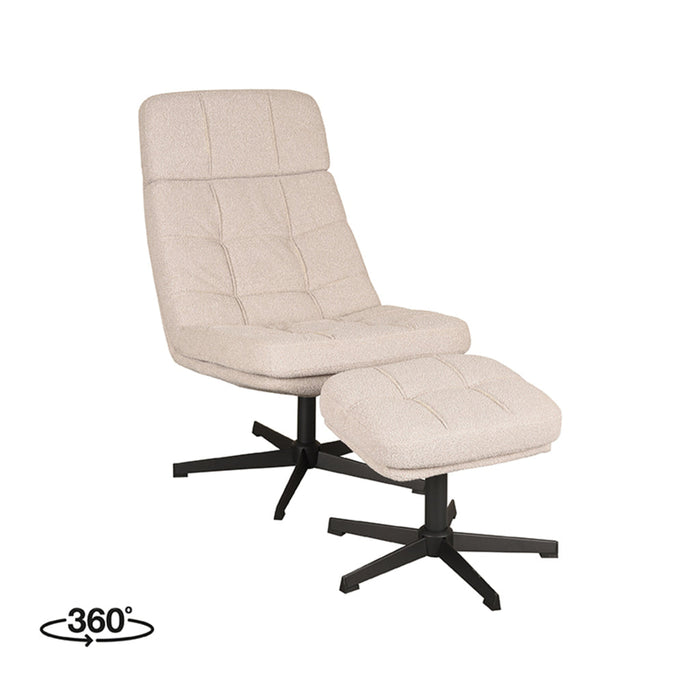 Label51 Fauteuil Alvar - Naturel - Boucle - Incl. Hocker-Fauteuils-LABEL51