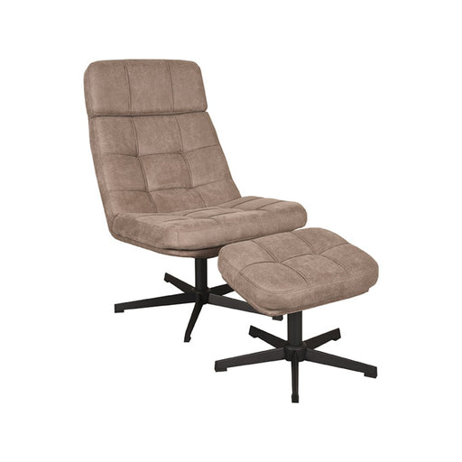 Label51 Fauteuil Alvar - Taupe - Boucle - Incl. Hocker-Fauteuils-LABEL51