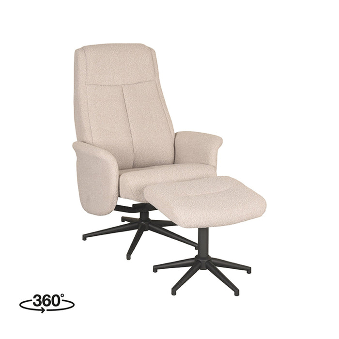Label51 Fauteuil Bergen - Naturel - Boucle - Incl. Hocker-Fauteuils-LABEL51