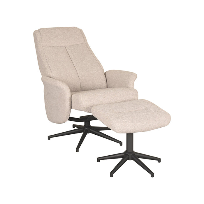 Label51 Fauteuil Bergen - Naturel - Boucle - Incl. Hocker-Fauteuils-LABEL51