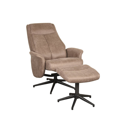 Label51 Fauteuil Bergen - Taupe - Micro Suede - Incl. Hocker-Fauteuils-LABEL51