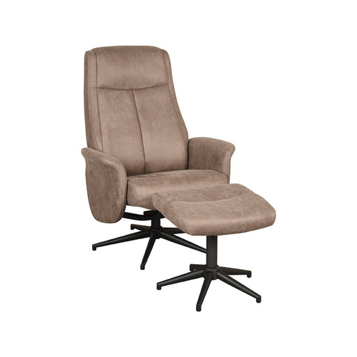 Label51 Fauteuil Bergen - Taupe - Micro Suede - Incl. Hocker-Fauteuils-LABEL51