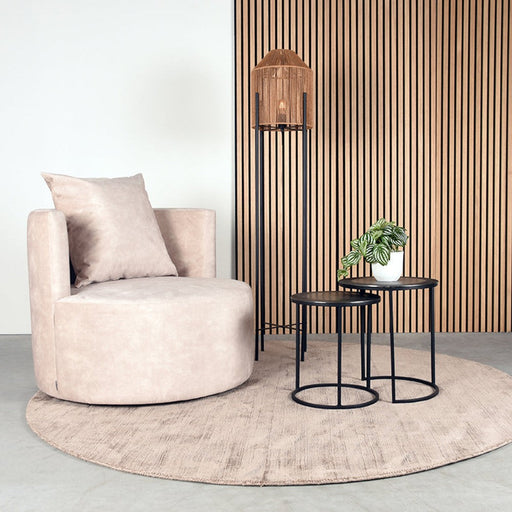 Label51 Fauteuil Evy - Naturel - Velours 90 cm-Fauteuils-LABEL51