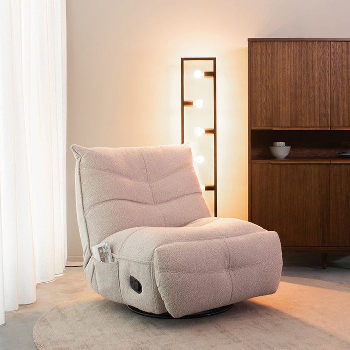 Label51 Fauteuil Take It Easy - Natural Bouclé | Draaibaar & Schommelbaar-Fauteuils-LABEL51