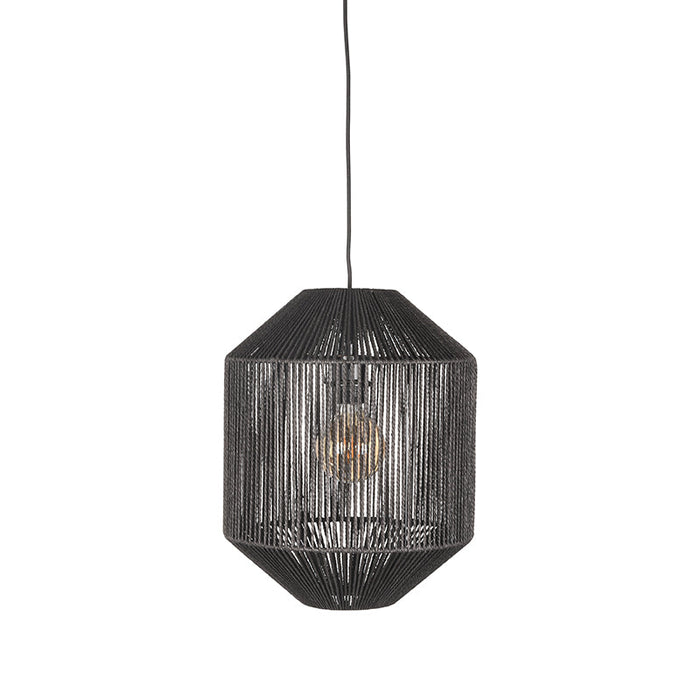 Label51 Hanglamp Ibiza - Zwart - Jute - 1-Lichts Cilinder-Hanglampen-LABEL51