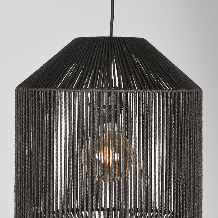 Label51 Hanglamp Ibiza - Zwart - Jute - 1-Lichts Cilinder-Hanglampen-LABEL51