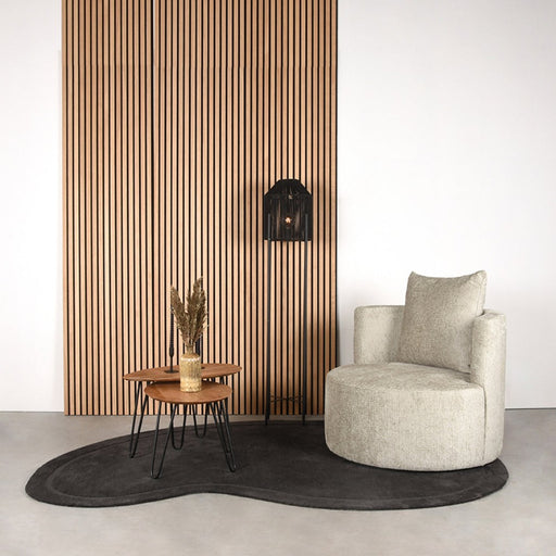 Label51 Lounge -Eetkamerstoel Evy - Beige - Velvet 90 cm-Fauteuils-LABEL51