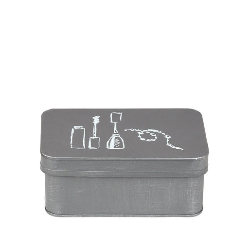 Label51 Make-Up opbergkist - Grijs - Metaal-Opbergdozen en manden-LABEL51