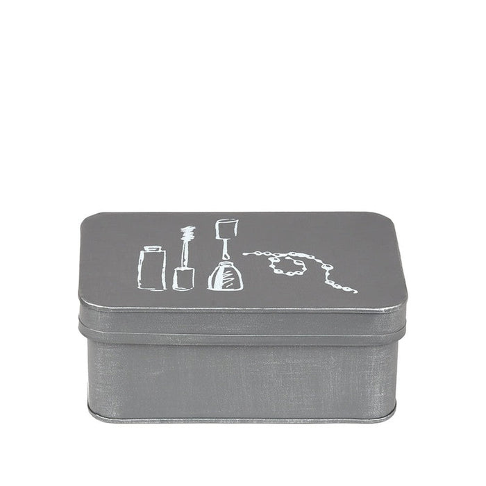 Label51 Make-Up opbergkist - Grijs - Metaal-Opbergdozen en manden-LABEL51