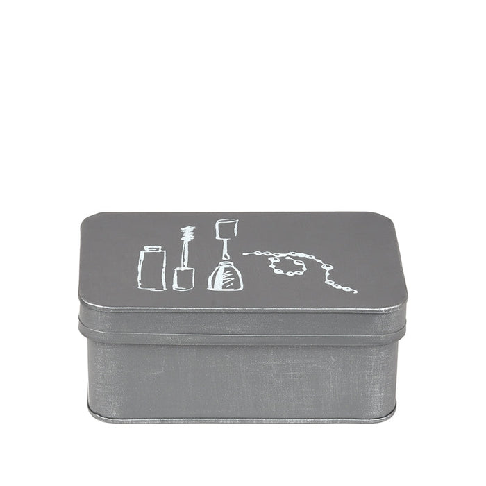 Label51 Make-Up opbergkist - Grijs - Metaal-Opbergdozen en manden-LABEL51