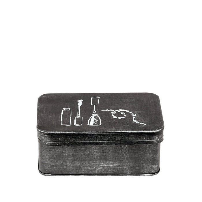 Label51 Make-Up opbergkist - Zwart - Metaal-Opbergdozen en manden-LABEL51