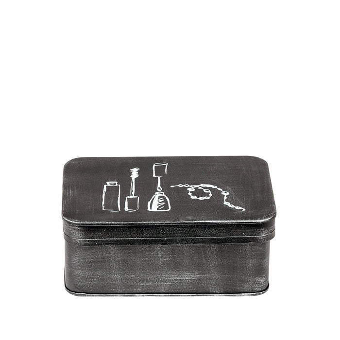 Label51 Make-Up opbergkist - Zwart - Metaal-Opbergdozen en manden-LABEL51