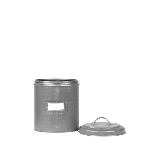 Label51 Opbergblik - Antiek grijs - Metaal - M - 14x14x20 cm-Opbergdozen en manden-LABEL51