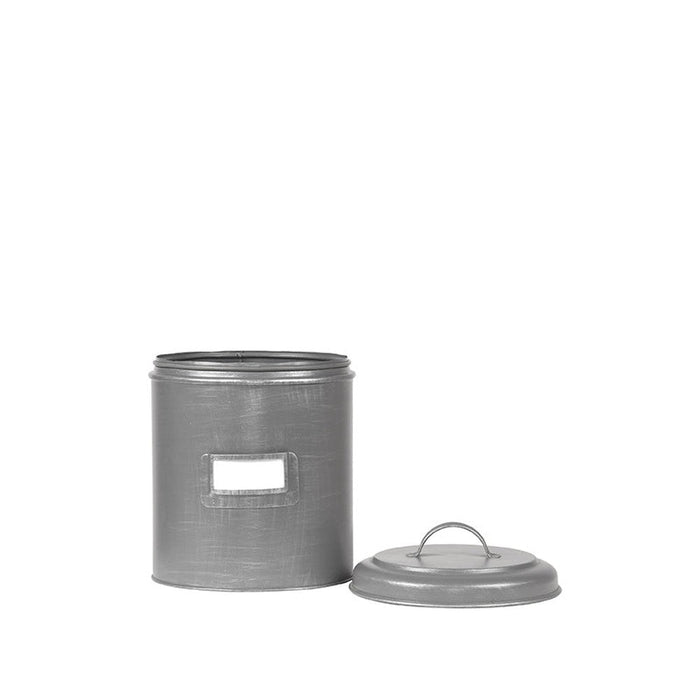 Label51 Opbergblik - Antiek grijs - Metaal - M - 14x14x20 cm-Opbergdozen en manden-LABEL51