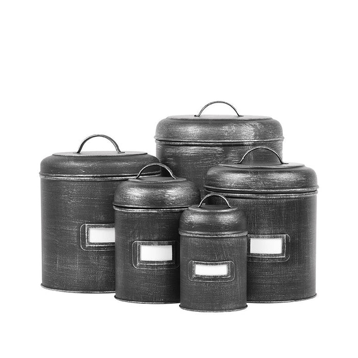 Label51 Opbergblik - Zwart - Metaal - M - 14x14x20 cm-Opbergdozen en manden-LABEL51