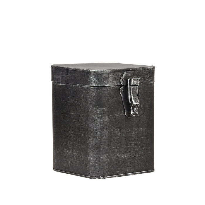 Label51 Opbergkist - Antiek grijs - Metaal - L - 15x16x19 cm-Opbergdozen en manden-LABEL51