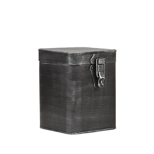 Label51 Opbergkist - Antiek grijs - Metaal - L - 15x16x19 cm-Opbergdozen en manden-LABEL51