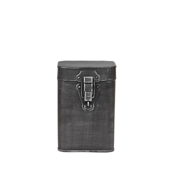 Label51 Opbergkist - Antiek grijs - Metaal - M - 12x12x17 cm-Opbergdozen en manden-LABEL51