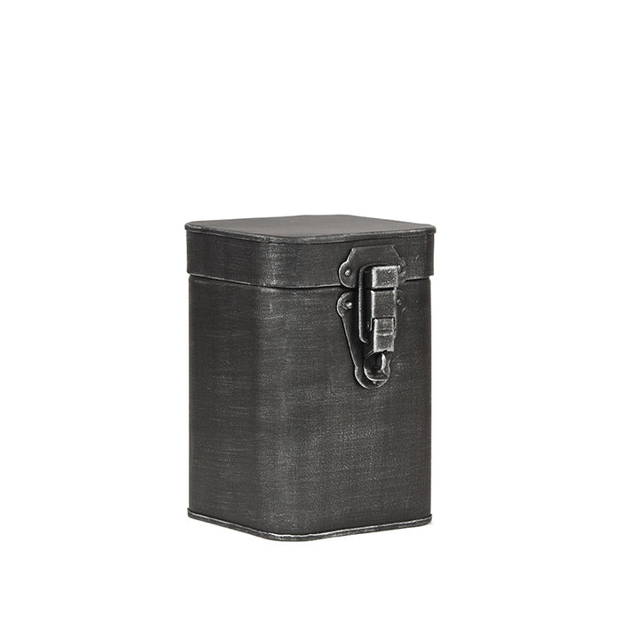 Label51 Opbergkist - Antiek grijs - Metaal - M - 12x12x17 cm-Opbergdozen en manden-LABEL51