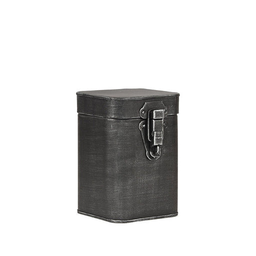 Label51 Opbergkist - Antiek grijs - Metaal - M - 12x12x17 cm-Opbergdozen en manden-LABEL51