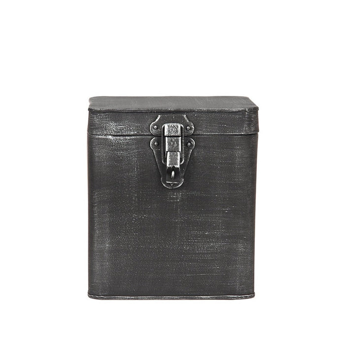 Label51 Opbergkist - Antiek grijs - Metaal - XL 18x19x21 cm-Opbergdozen en manden-LABEL51