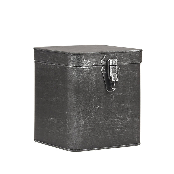 Label51 Opbergkist - Antiek grijs - Metaal - XL 18x19x21 cm-Opbergdozen en manden-LABEL51