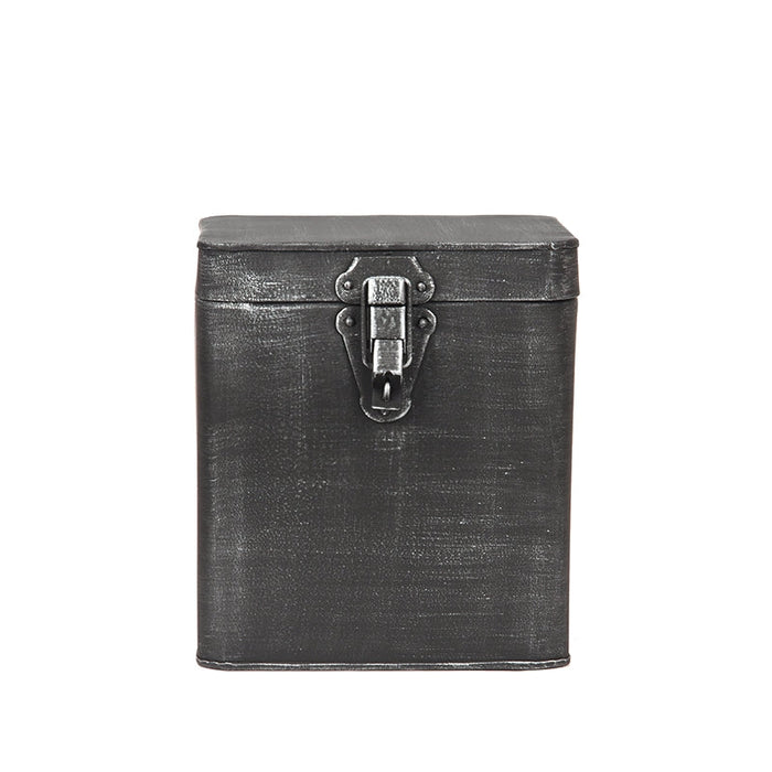 Label51 Opbergkist - Antiek grijs - Metaal - XL 18x19x21 cm-Opbergdozen en manden-LABEL51
