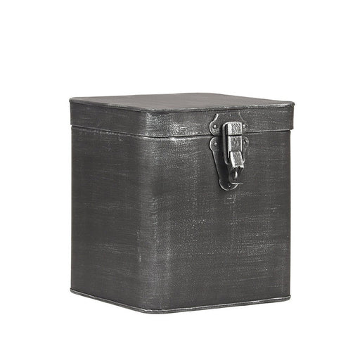 Label51 Opbergkist - Antiek grijs - Metaal - XL 18x19x21 cm-Opbergdozen en manden-LABEL51