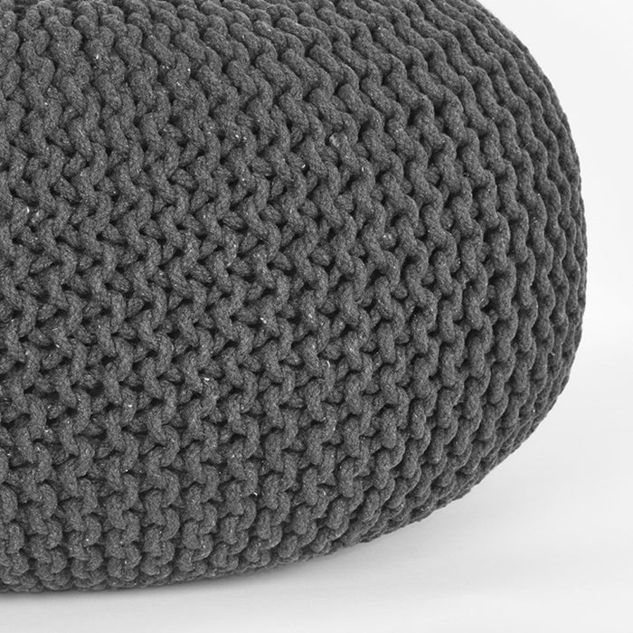 Label51 Poef Knitted - Antraciet - Katoen - L-Poefs-LABEL51