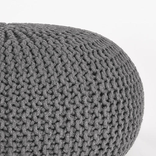 Label51 Poef Knitted - Donkergrijs - Katoen - L-Poefs-LABEL51