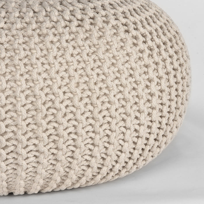 Label51 Poef Knitted - Naturel - Katoen - L-Poefs-LABEL51