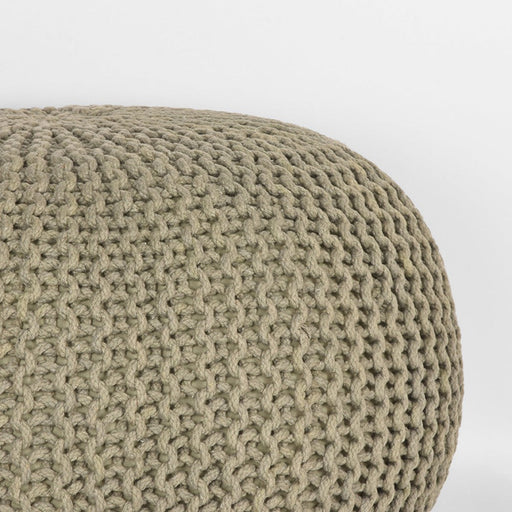Label51 Poef Knitted - Olijfgroen - Katoen - L-Poefs-LABEL51