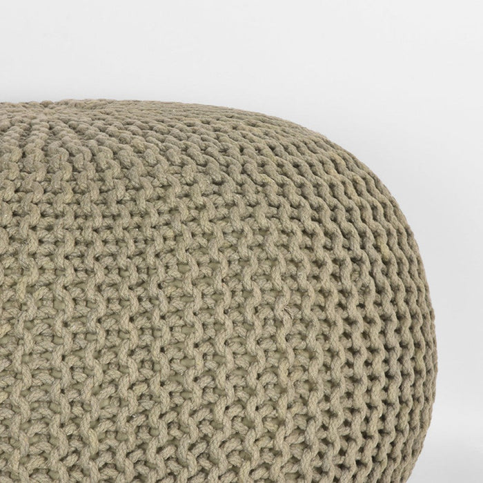 Label51 Poef Knitted - Olijfgroen - Katoen - L-Poefs-LABEL51