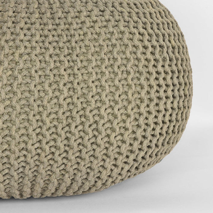 Label51 Poef Knitted - Olijfgroen - Katoen - L-Poefs-LABEL51