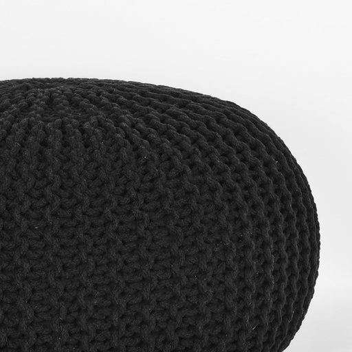 Label51 Poef Knitted - Zwart - Katoen - L-Poefs-LABEL51