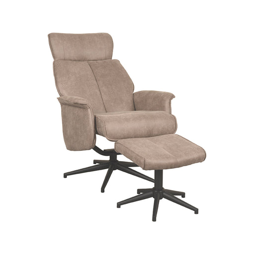 Label51 Relaxfauteuil Verdal + Ottomane 77x79x109 cm Suede Taupe-Fauteuils-LABEL51