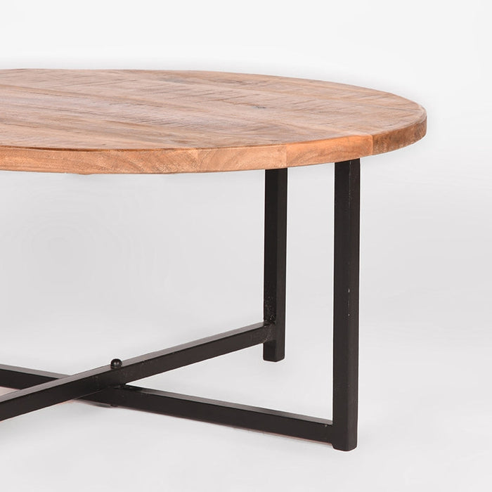 Label51 Salontafel Dex - Rough - Mangohout - Rond - 80 cm-Salontafels-LABEL51